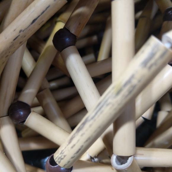 Vintage 70's Bamboo Wood Curtain Door Tiki  Bar Decor 35” x 70” Boho Hippie Hips - Picture 17 of 17